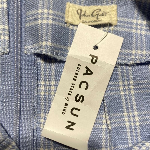 John Galt Pacsun Womens Plaid Mini Skirt Light Blue And White See Measurements‎ - Picture 8 of 11